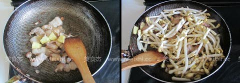 Stir-fried Pork with Peanut Sprouts recipe