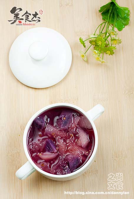 Purple Sweet Potato Golden Osmanthus White Fungus Snow Pear Soup recipe