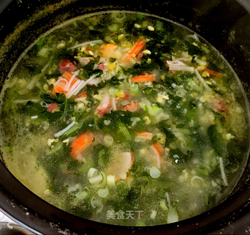 Chinese Cabbage Corn Kernels Seafood Porridge recipe