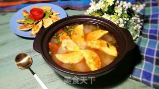 Winter Melon Tomato Egg Dumpling Soup recipe