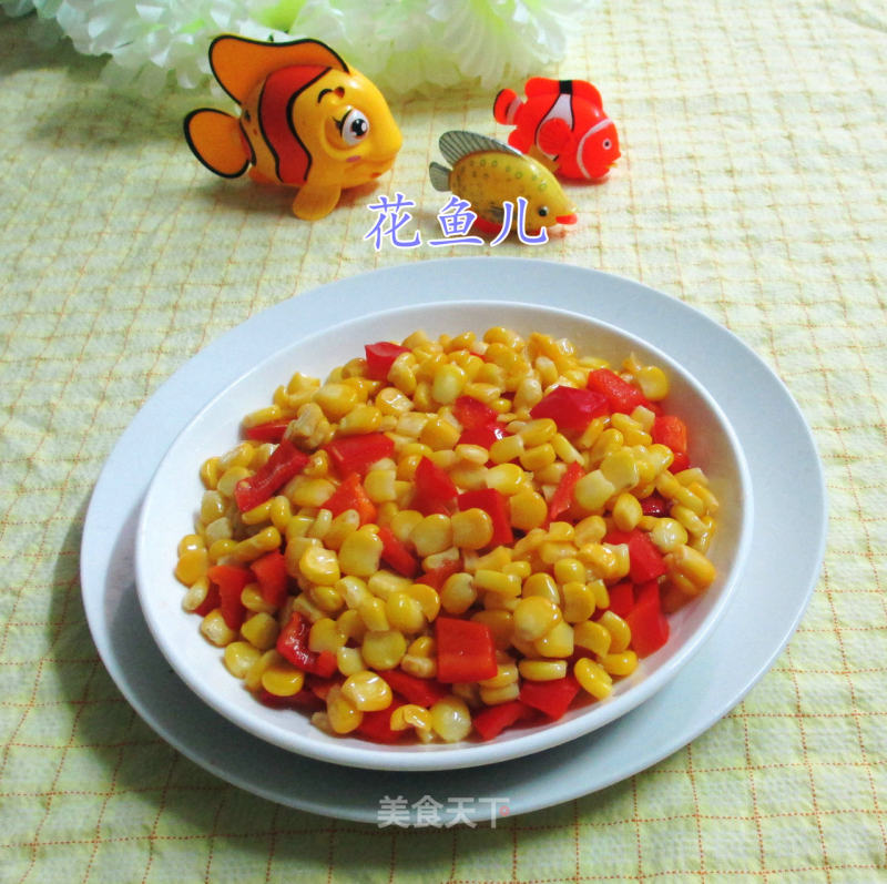 Stir-fried Corn Kernels with Red Pepper recipe