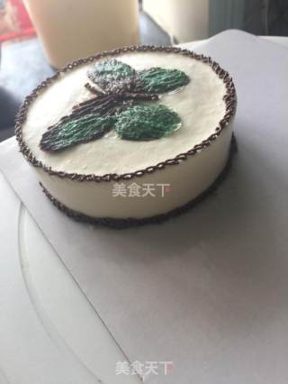 #柏翠大赛#cream Frosting Hand-painted Mousse Cake [rattle] recipe