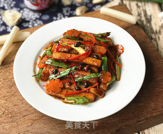 Stir-fried Rice Cake with Mushroom and Black Bean Spicy Sauce recipe