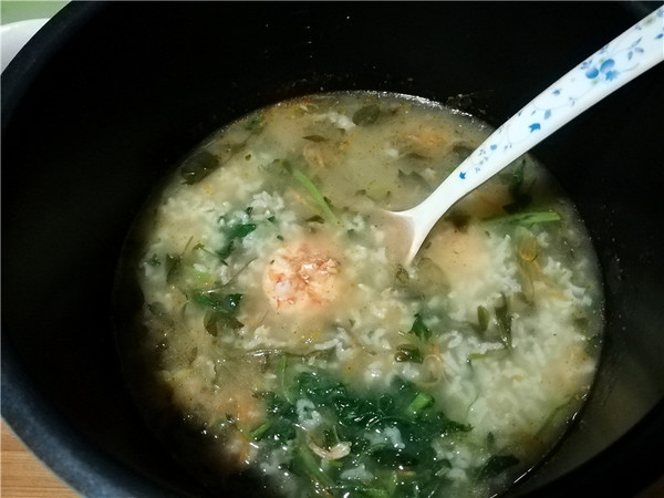 Shrimp and Vegetable Porridge with Germ Rice recipe