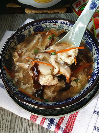 Chicken Shredded Yam Black Pepper Hot and Sour Soup recipe