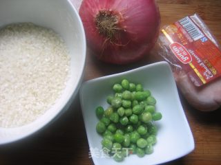 Fried Rice with Golden Square Legs and Green Beans recipe