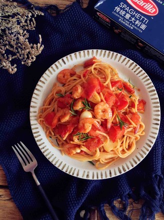 Spaghetti with Shrimp and Tomato recipe