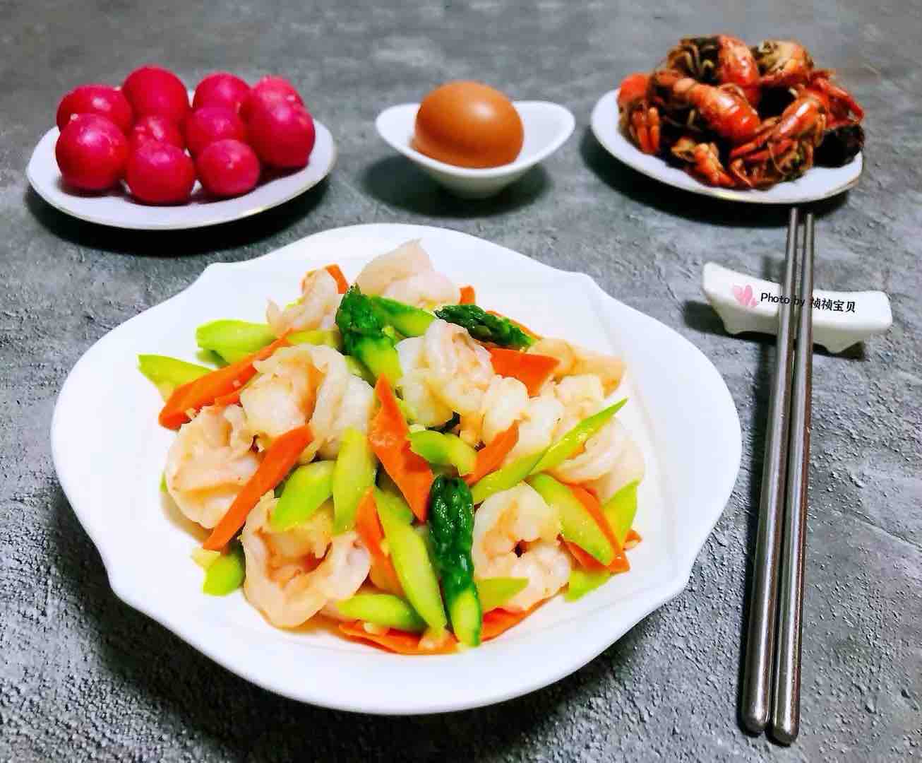 Stir-fried Shrimp with Asparagus recipe