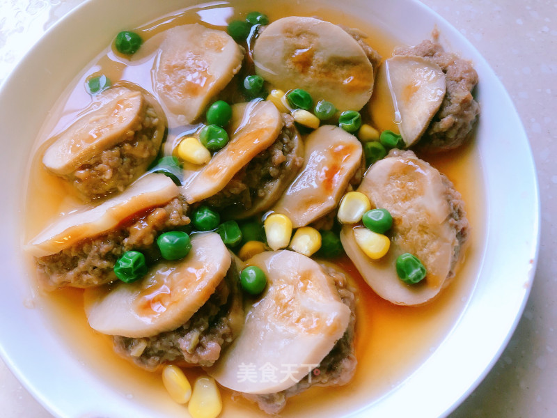 Steamed Beef and Chicken Leg Mushroom Box in Oyster Sauce recipe