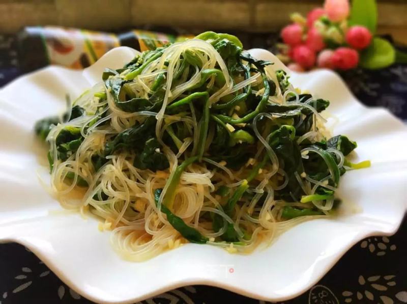 [shandong] Spinach Mixed with Vermicelli recipe