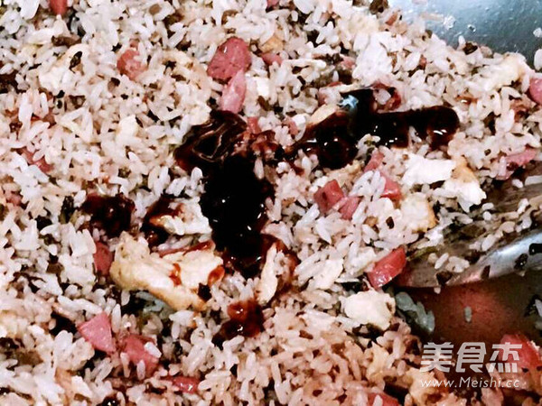 Sichuan Sprout Fried Rice with Sausage and Egg recipe