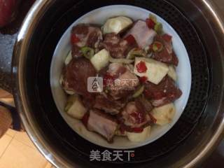 Steamed Taro with Chopped Pepper Ribs recipe