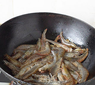 Cooked Live Shrimp in Oil recipe