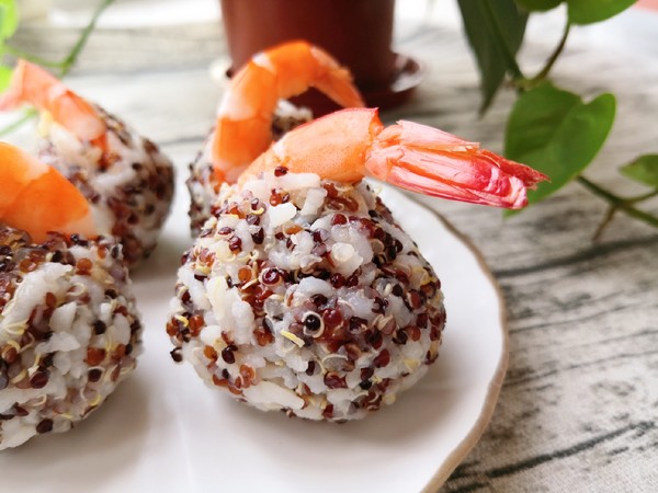 Tricolor Quinoa Shrimp Rice Balls recipe