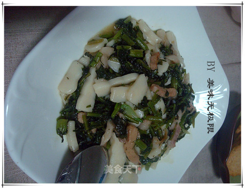 Stir-fried Rice Cake with Pork with Pickled Vegetables recipe