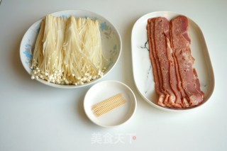 Bacon Roll with Enoki Mushroom recipe