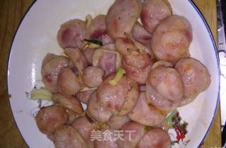 Fried Sausage with Pleurotus Eryngii recipe