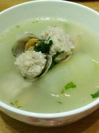 Winter Melon Clam Meatball Soup recipe