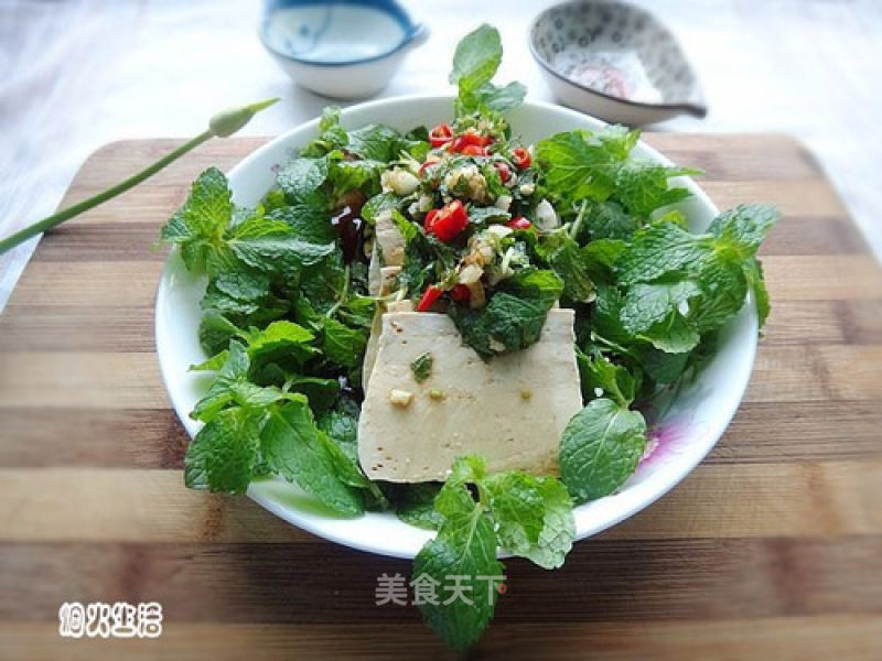 One Bite Down and Full of Fragrant Teeth-mint Mixed Tofu recipe