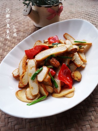 Stir-fried Fish Tofu with Pickled Peppers recipe