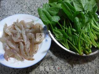 Stir-fried Spinach with Jiangbai Shrimp recipe