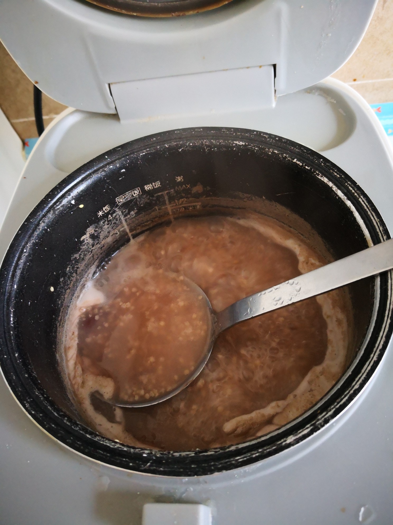 Rhubarb Rice and Red Bean Congee recipe