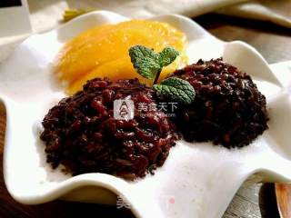 Mango White Snow Black Glutinous Rice Sweet and Sweet recipe