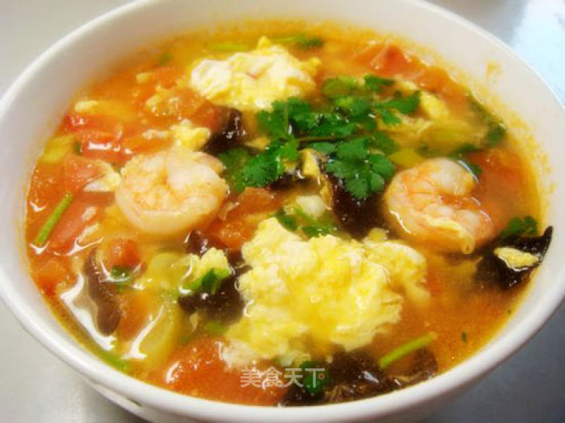 Tomato Shrimp and Egg Soup recipe