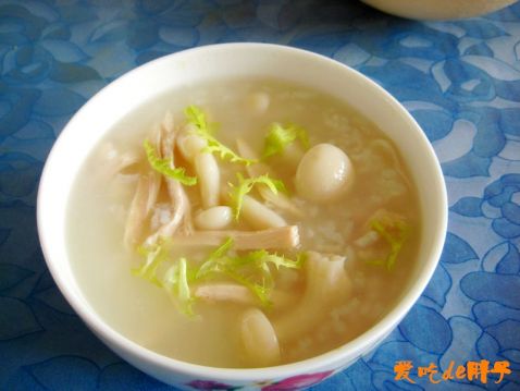 Seafood Mushroom Chicken Congee recipe