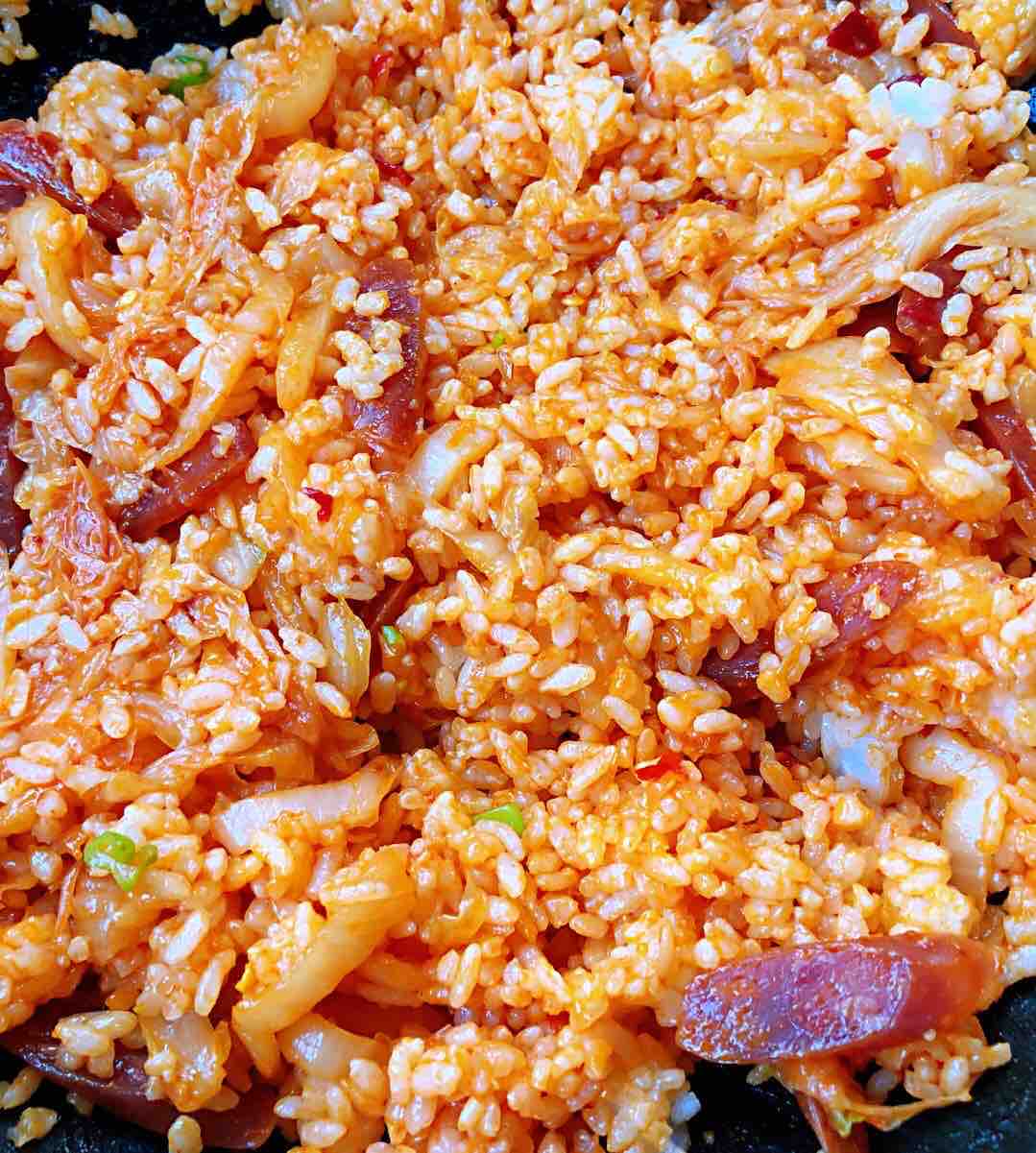Fried Rice with Sausage and Spicy Cabbage recipe