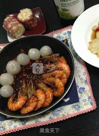 Stir-fried South American Shrimp with Lychee Sauce recipe