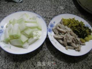 Pork Belly with Pickled Vegetables and Boiled Winter Melon recipe