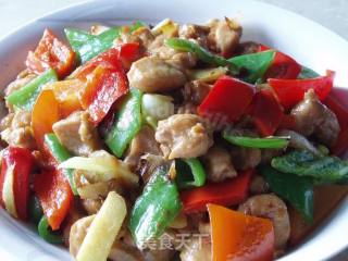 Stir-fried Rabbit Meat with Double Peppers recipe