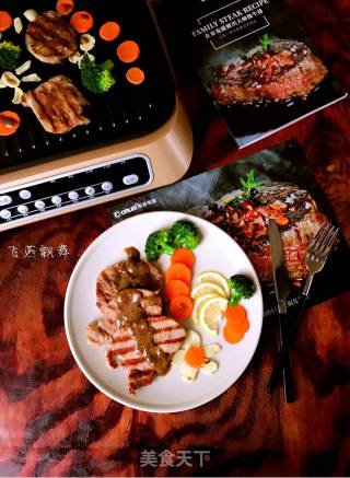 #东 Shot Steak Machine# Garlic Black Pepper Pork Chops recipe