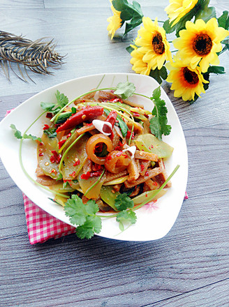 Stir-fried Pork Skin with Lettuce recipe