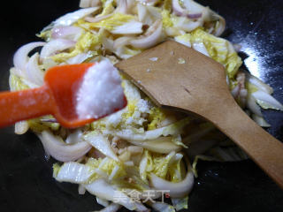 Fried Baby Cabbage with Pork and Onion recipe