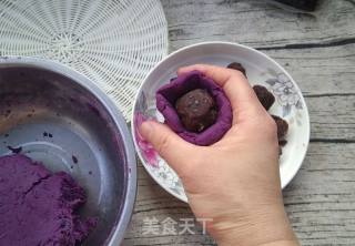 Purple Potato Bean Paste Ball recipe