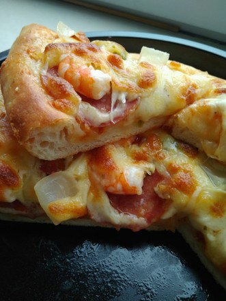 Salami Shrimp Pizza recipe
