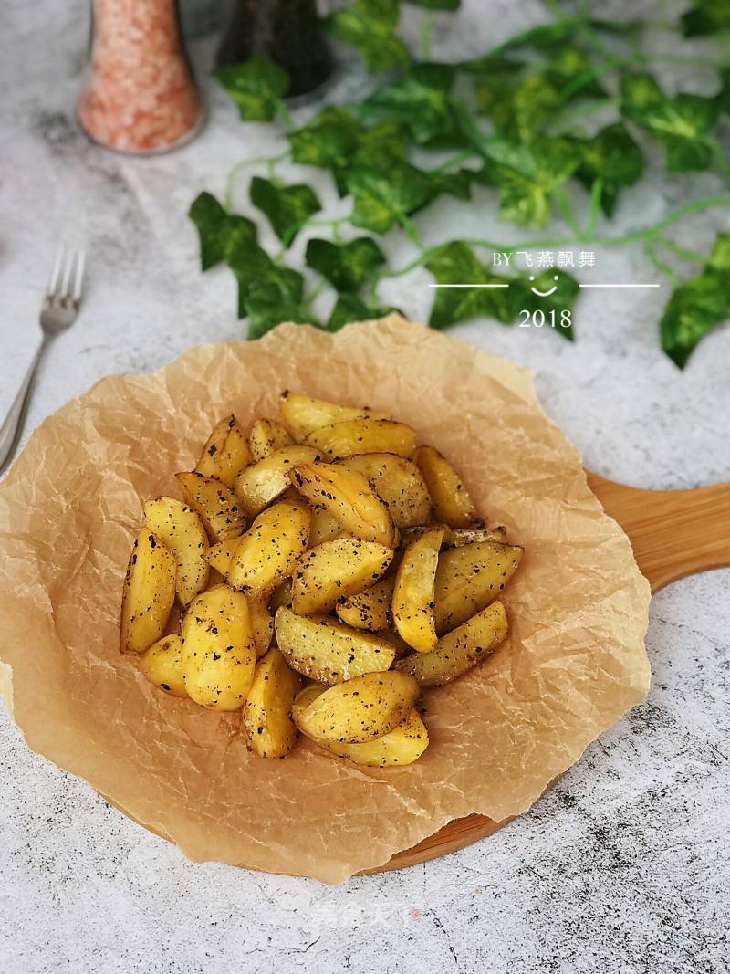 Roasted Potato Wedges with Sea Salt and Black Pepper recipe
