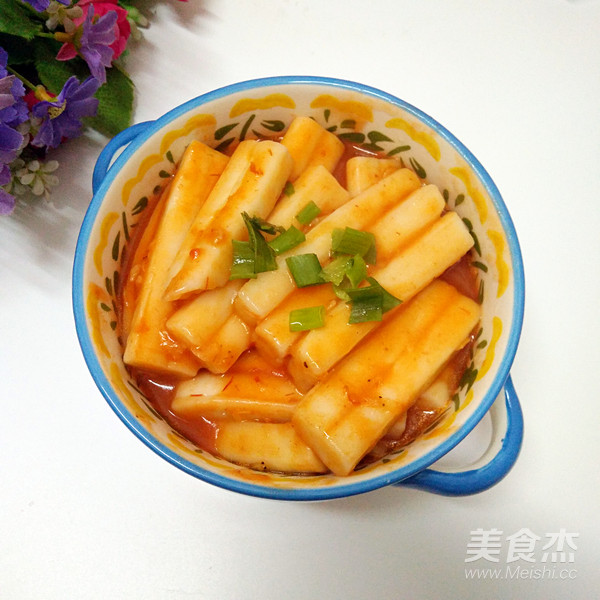 Stir-fried Rice Cake with Tomato Sauce recipe