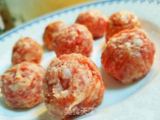 Three Fresh Soup with Tomato and Mushroom Meatballs recipe