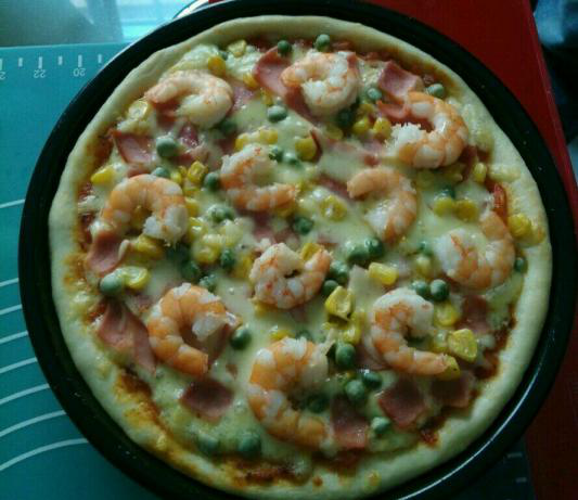 Shrimp Ham Pizza recipe