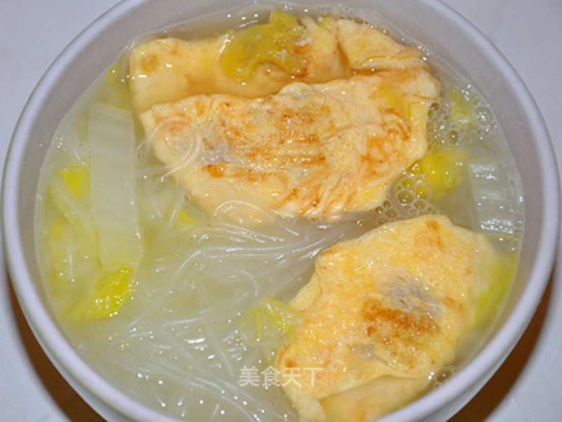 Chinese Cabbage Egg Dumpling Vermicelli Soup recipe