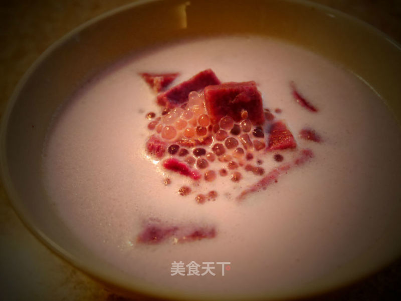 Coconut Purple Sweet Potato Milk Sago Sauce recipe