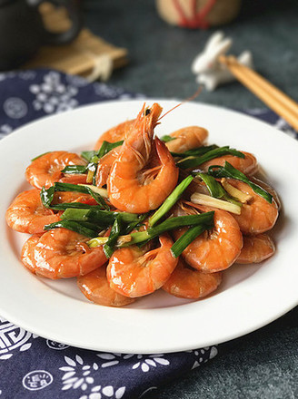 Stir-fried Sweet and Sour Shrimp with Green Garlic recipe