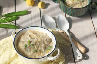 Yuba, Chestnut and Pea Pork Congee——baby Food Supplement recipe