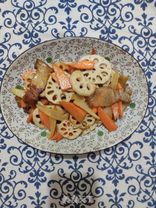 Fried Lotus Root Slices with Bacon recipe