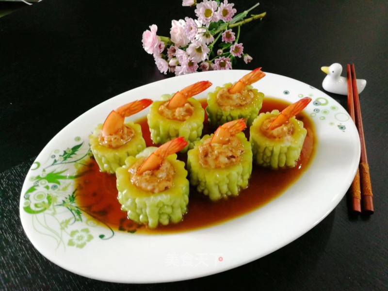 "warm Taste" The Same Paragraph ~ Bitter Melon Stuffed Shrimp Slippery recipe