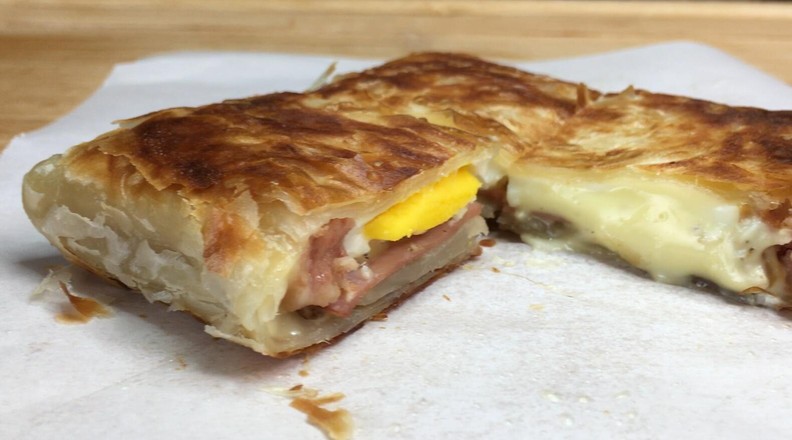 Cheese, Ham, Luncheon Meat and Egg Hand Patties, Three Minutes to Complete. recipe