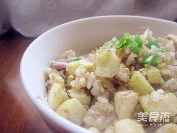 Fried Rice with Steamed Rice and Pork and Egg recipe